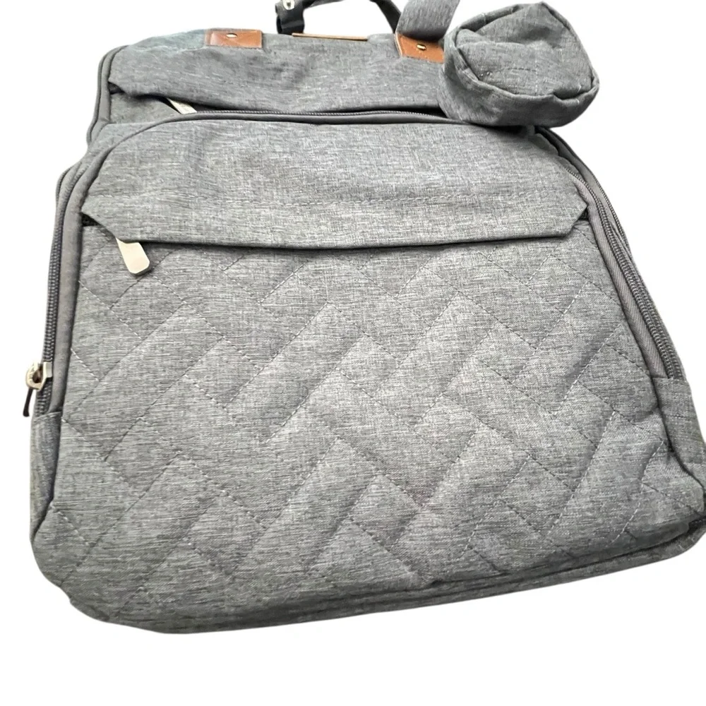 Keababies‎ Gray Quilted ROVE Diaper Backpack Baby Bag NEW 18 Pockets Change Mat